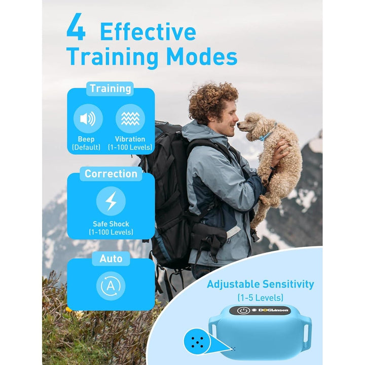 Bark Collar with Remote, 2 - in - 1 Bark and Shock Collar for Small Medium Large Dogs, Smart Anti Barking Dog Training Collar with 5 Adjustable Sensitivity, Vibration, Beep, Shock and Automatic, 2 Collars - Pink - Just Closeouts Canada Inc.