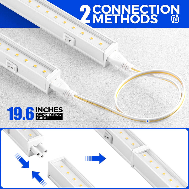 Barrina Grow Lights for Indoor Plants, 5000K White Full Spectrum Grow Light, 1ft Plant Growing Lamp, T5 Grow Light Strip, Plug and Play, 4 - Pack - Just Closeouts Canada Inc.
