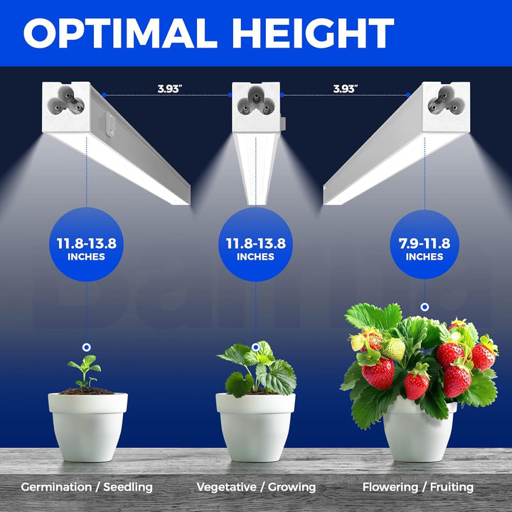 Barrina Grow Lights for Indoor Plants, 5000K White Full Spectrum Grow Light, 1ft Plant Growing Lamp, T5 Grow Light Strip, Plug and Play, 4 - Pack - Just Closeouts Canada Inc.