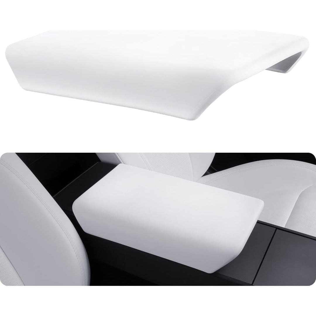 BASENOR Upgrade Center Console Cover for 2024 2025 Tesla Model 3 Refresh Highland TPU Armrest Cover Non - Slip Arm Rest Protector Model 3 Interior Accessories White - Just Closeouts Canada Inc.