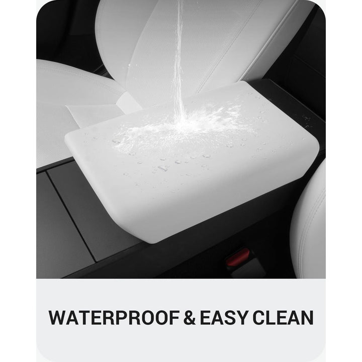 BASENOR Upgrade Center Console Cover for 2024 2025 Tesla Model 3 Refresh Highland TPU Armrest Cover Non - Slip Arm Rest Protector Model 3 Interior Accessories White - Just Closeouts Canada Inc.