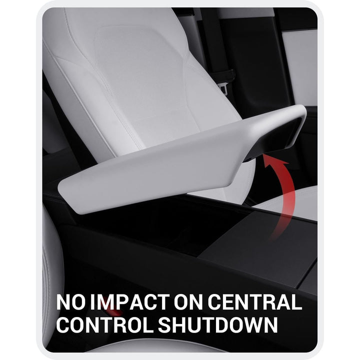 BASENOR Upgrade Center Console Cover for 2024 2025 Tesla Model 3 Refresh Highland TPU Armrest Cover Non - Slip Arm Rest Protector Model 3 Interior Accessories White - Just Closeouts Canada Inc.