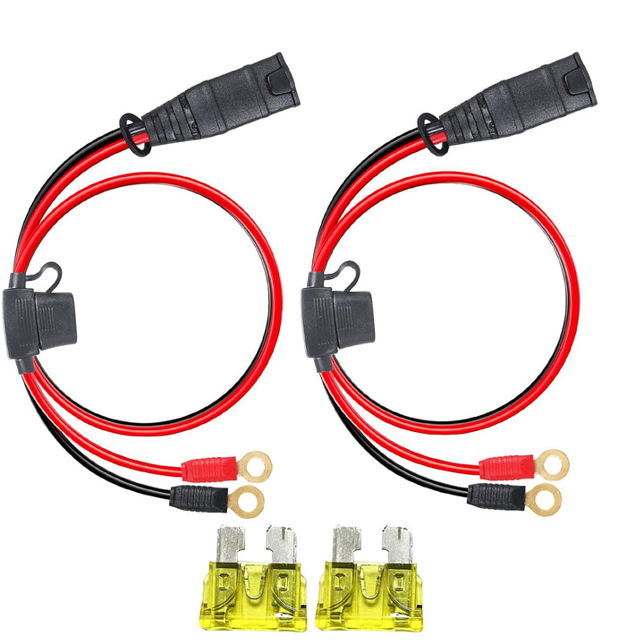 Two Basysion M6 eyelet charger harnesses with two spare fuses