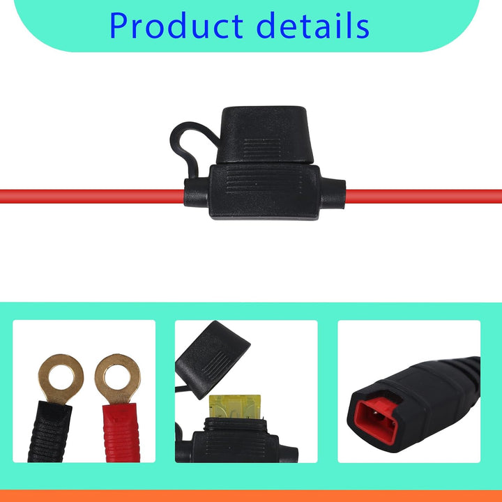 Eyelets, fuse holder and connector detail views