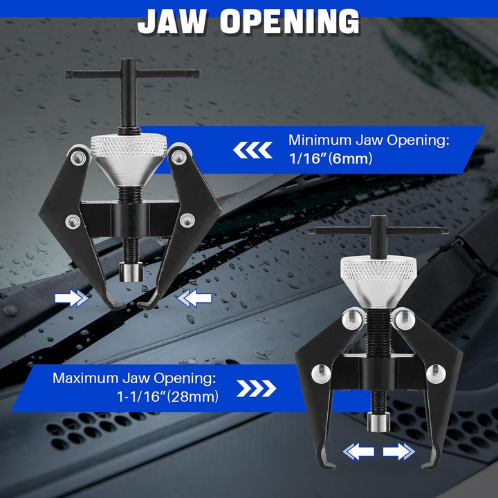 Battery Terminal and Wiper Arm Puller, Wiper Arm Battery Terminal Bearing Remover Puller Tool Heavy - Duty Arm Bearing Remover Puller Repair Tool Kit 6 - 28 mm - Just Closeouts Canada Inc.