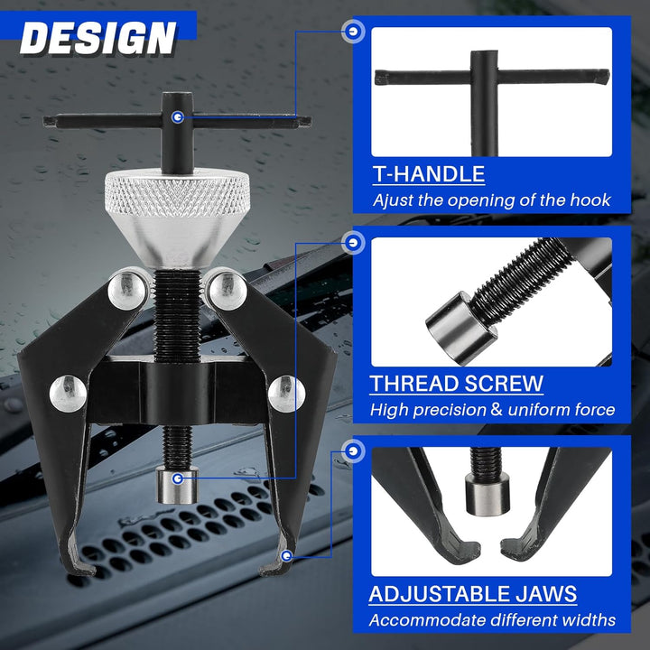 Battery Terminal and Wiper Arm Puller, Wiper Arm Battery Terminal Bearing Remover Puller Tool Heavy - Duty Arm Bearing Remover Puller Repair Tool Kit 6 - 28 mm - Just Closeouts Canada Inc.
