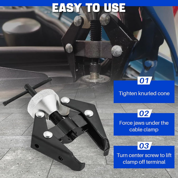 Battery Terminal and Wiper Arm Puller, Wiper Arm Battery Terminal Bearing Remover Puller Tool Heavy - Duty Arm Bearing Remover Puller Repair Tool Kit 6 - 28 mm - Just Closeouts Canada Inc.