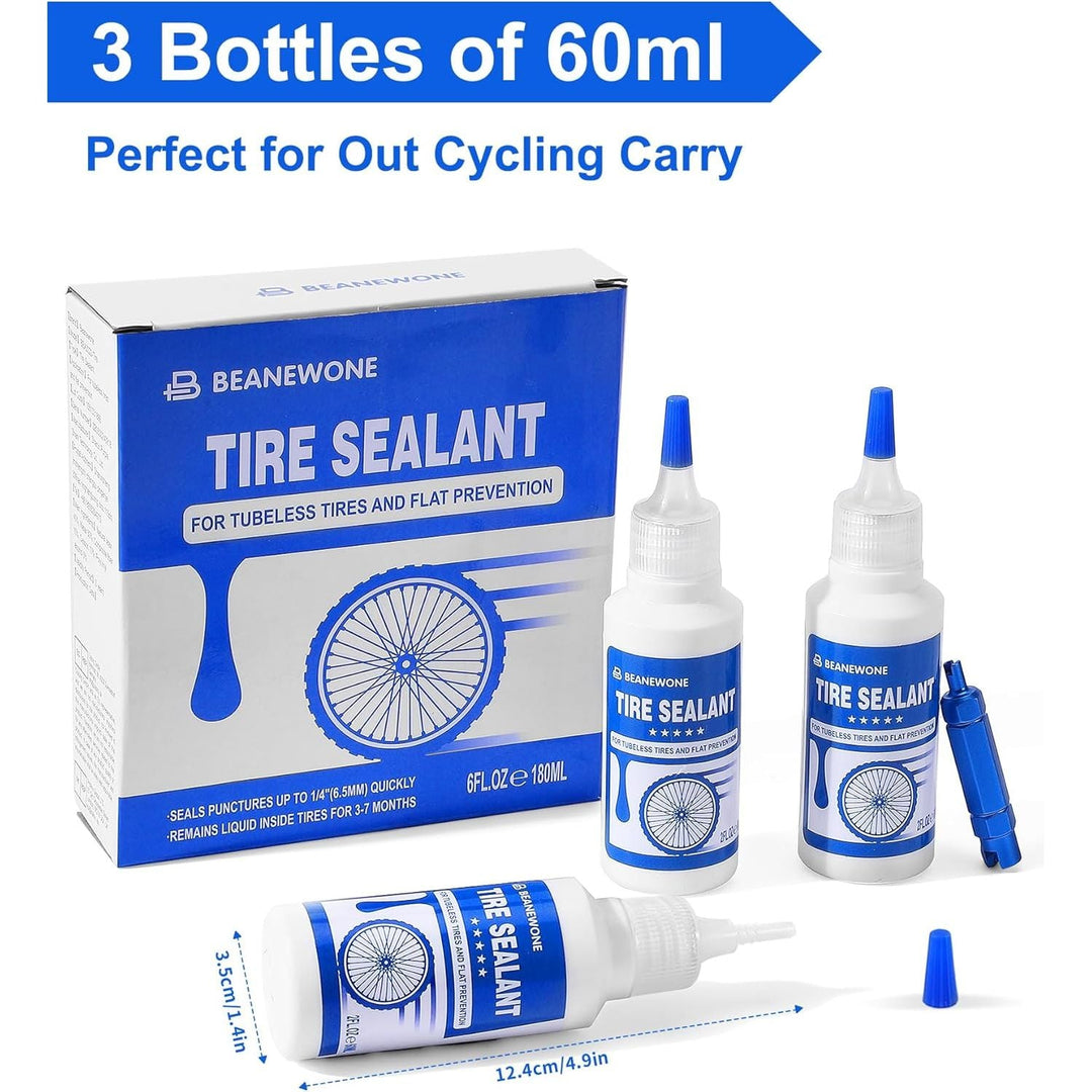 Beanewone Tubeless Tire Sealant, Tubeless Bike Sealant - 2oz per Bottle, Long - Lasting for MTB, No Tubes and Tubeless Tires. No Tire Removal, Directly Refills in Under 30s - Just Closeouts Canada Inc.