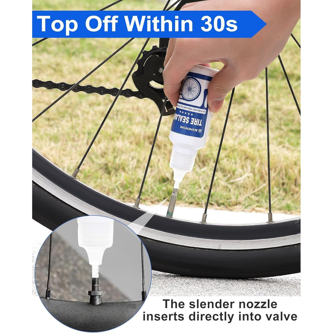 Beanewone Tubeless Tire Sealant, Tubeless Bike Sealant - 2oz per Bottle, Long - Lasting for MTB, No Tubes and Tubeless Tires. No Tire Removal, Directly Refills in Under 30s - Just Closeouts Canada Inc.
