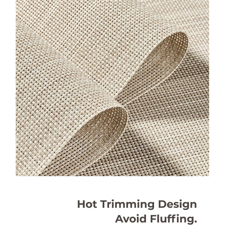 Beige White Placemats Set of 8 - Heat Resistant Non - Slip Place mats for Dining Table, Washable Durable PVC Vinyl Woven Table Mats(Beige White, 8) - Just Closeouts Canada Inc.