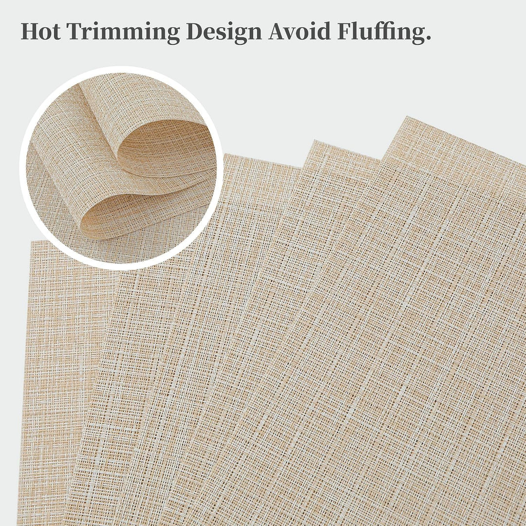 Beige Woven Placemats – Set of 4 - Just Closeouts Canada Inc.