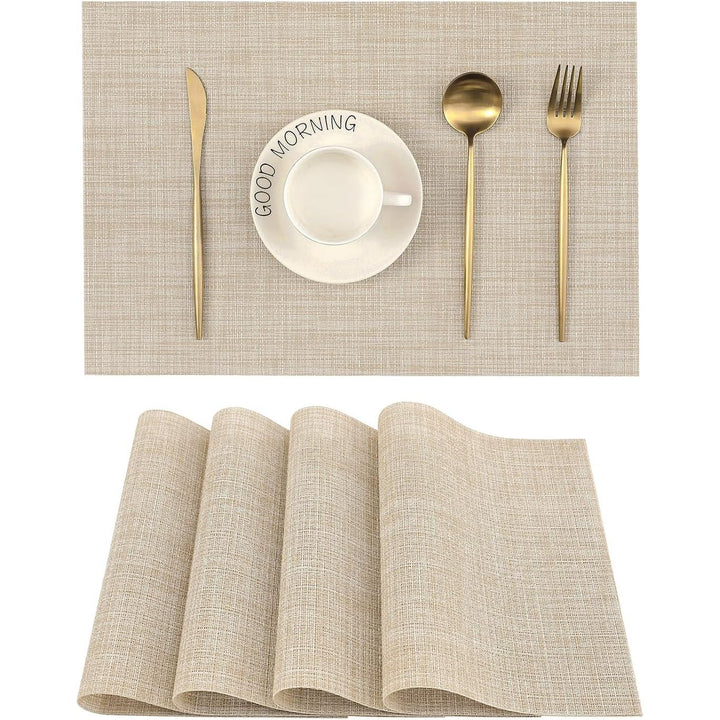 Beige Woven Placemats – Set of 4 - Just Closeouts Canada Inc.