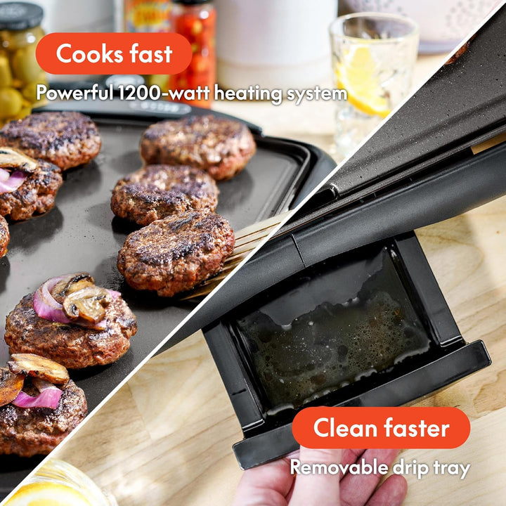 Bella Extra Large Electric Griddle, 10.5" x 20", Black - 1500W - Just Closeouts Canada Inc.