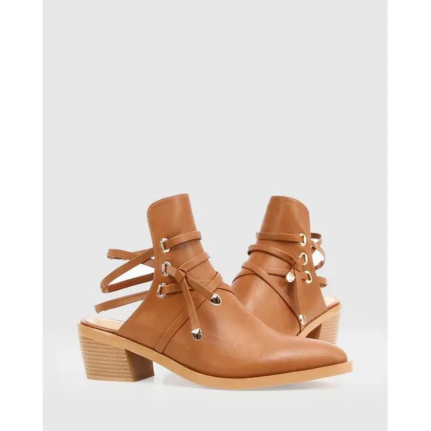 Belle & Bloom Can't Be Tamed Open Back Boot - Tan, Size 8 - Just Closeouts Canada Inc.9343608127313