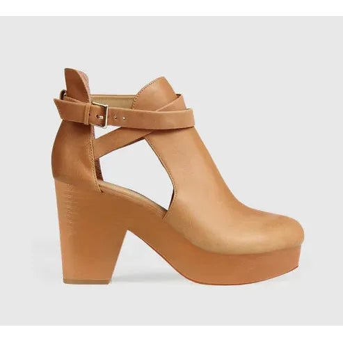 Belle & Bloom Fearless Clog Ankle Boot - Tan - Just Closeouts Canada Inc.9343608113514
