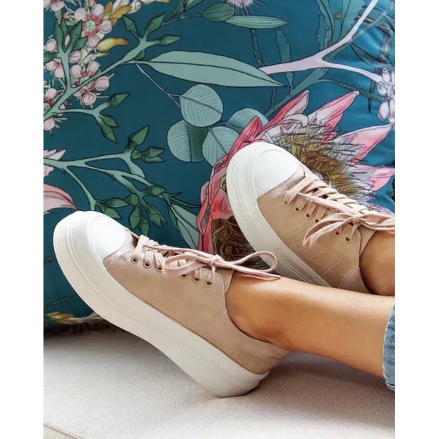 Belle & Bloom Just A Dream Croc Leather Sneaker - Blush - Just Closeouts Canada Inc.9343608119110