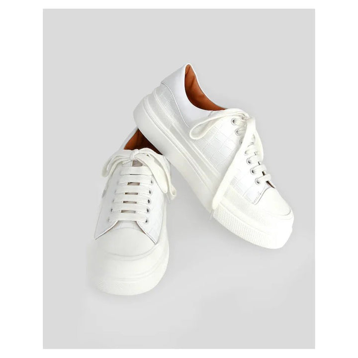 Belle & Bloom Just A Dream Croc Leather Sneaker - White - Just Closeouts Canada Inc.9343608119066
