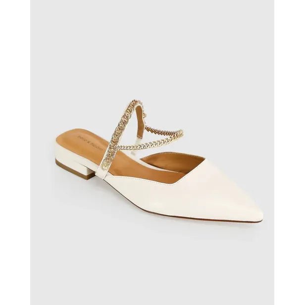 Belle & Bloom On The Go Leather Flat - Cream - Just Closeouts Canada Inc.9343608122257