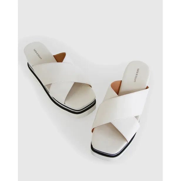 Belle & Bloom Riviera Platform Slide - White - Just Closeouts Canada Inc.9343608131006