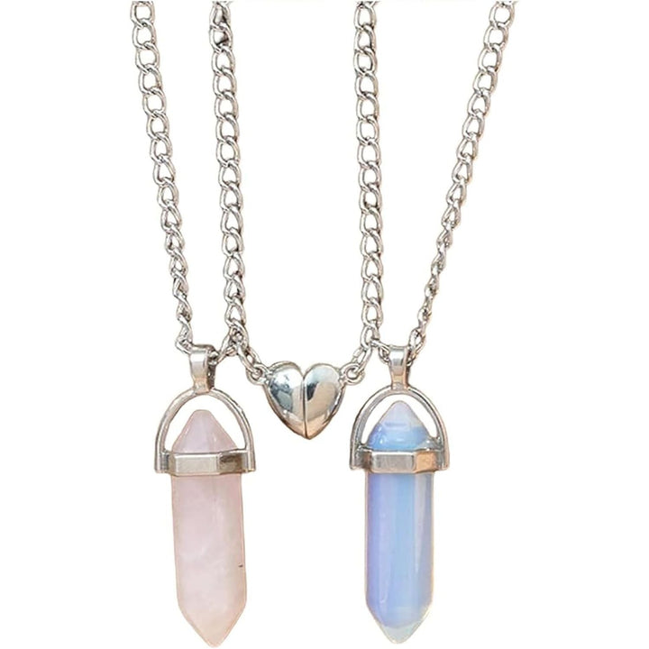 BFF Necklace for 2 Girls, Crystal Charms Necklace, Pendant Friendship Necklace for Best Friends, Heart Magnetic Matching Necklace for Friends Couples Lovers Teen, Birthday Valentine Gifts - Just Closeouts Canada Inc.