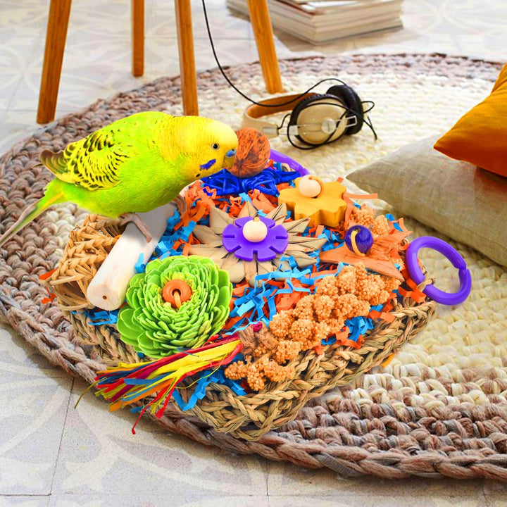 Bird Toys, Parrot Chewing Shredding Foraging Toys Parakeet Hanging Toys for Budgies Lovebird Cockatiel Small-Medium Bird - Just Closeouts Canada Inc.X004P3FOF5