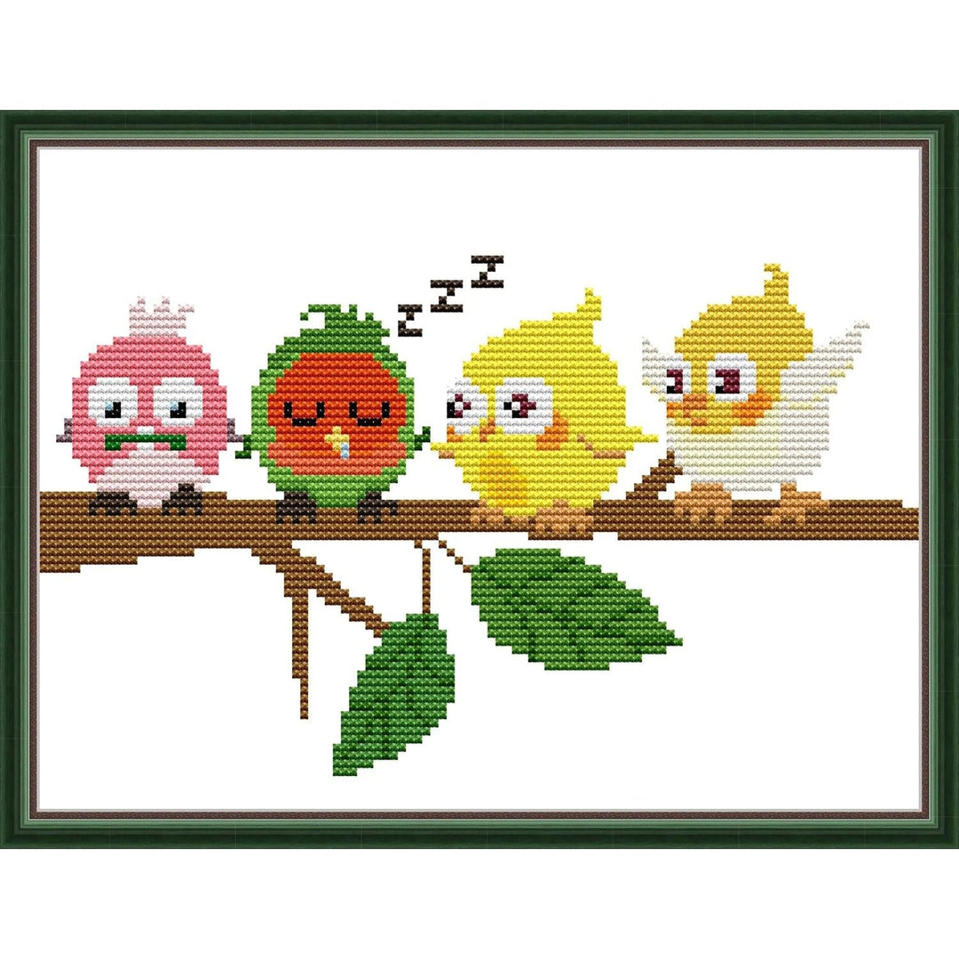 Birds on a Branch Stamped Cross-Stitch Kit, 11-Count, 13.4 x 9.8 in - Just Closeouts Canada Inc.X003TK3E43