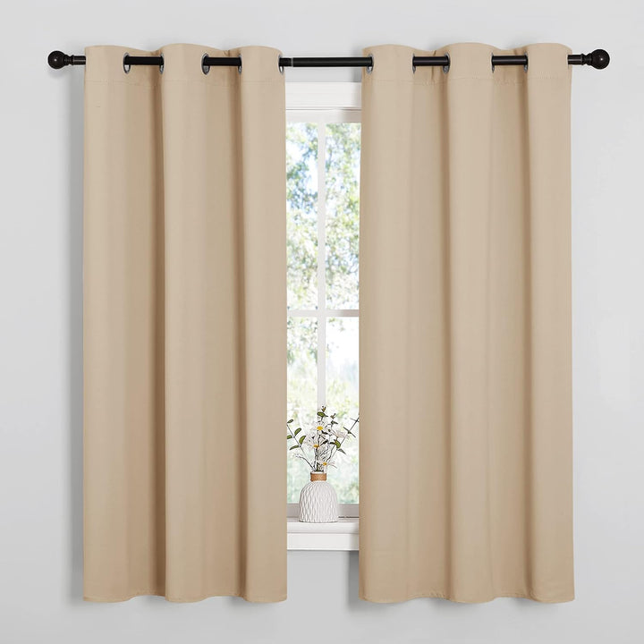 Biscotti Beige Blackout Curtains, 42 x 63 in, Set of 2 - Just Closeouts Canada Inc.