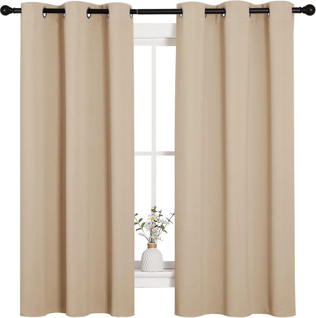 Biscotti Beige Blackout Curtains, 42 x 63 in, Set of 2 - Just Closeouts Canada Inc.