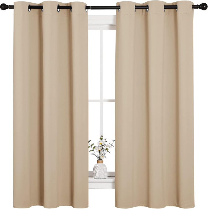 Biscotti Beige Blackout Curtains, 42 x 63 in, Set of 2 - Just Closeouts Canada Inc.