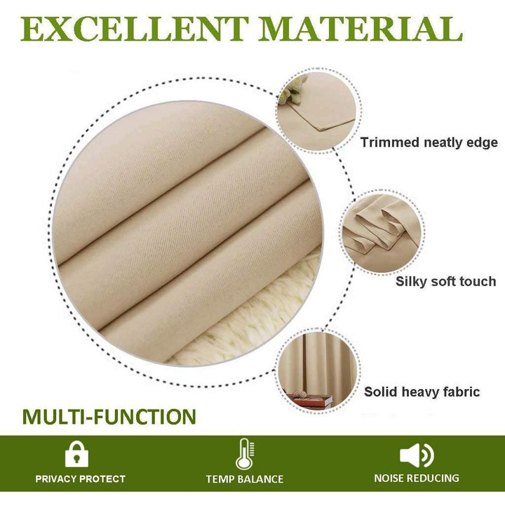 Biscotti Beige Blackout Grommet Kitchen Tiers, 52 x 36 in, 2 Panels - Just Closeouts Canada Inc.
