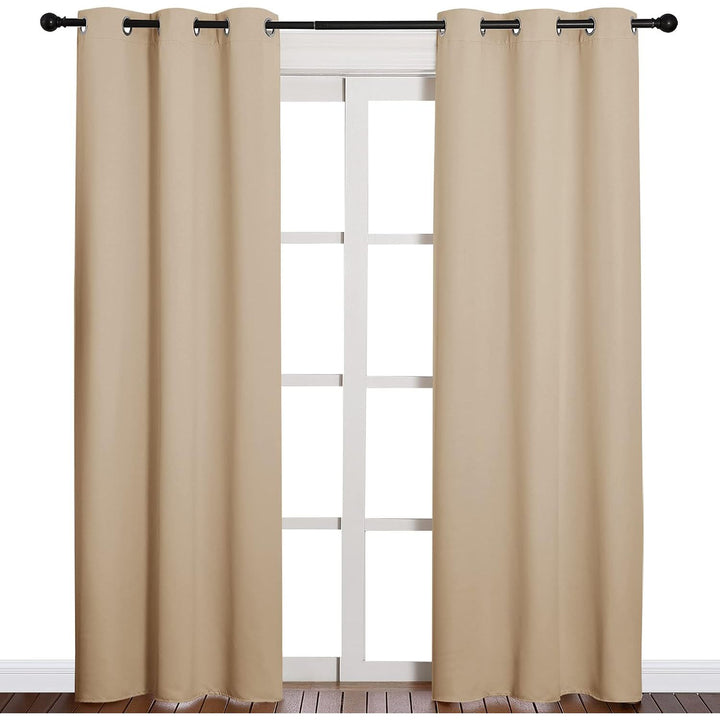 Biscotti Beige Room Darkening Grommet Curtains, 42 x 84 in, 2 Panels - Just Closeouts Canada Inc.