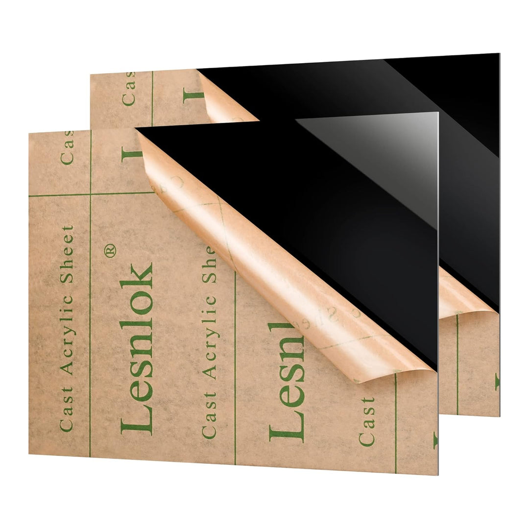 Black Acrylic Sheet 11 x 14 Lesnlok 2 Pieces Black Plexiglass Sheet 1/8 inch Thick 3mm, DIY Materials for Home Decor, Handcraft, Painting, Photography,Switch Panel, Display Stand - Just Closeouts Canada Inc.