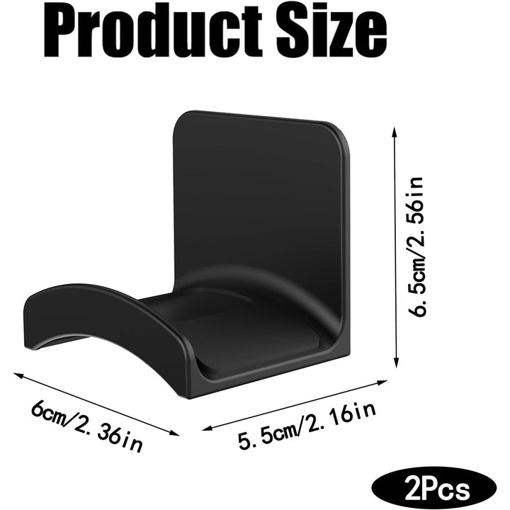 Black adhesive headphone hanger pair, view 2