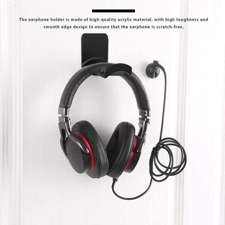 Black adhesive headphone hanger pair, view 3