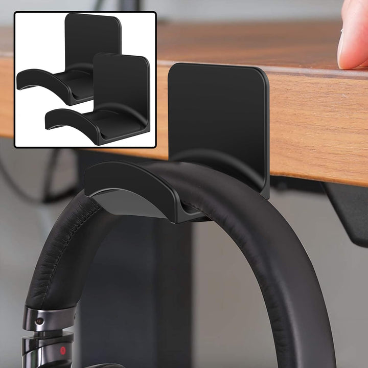 Black adhesive headphone hanger pair, view 6