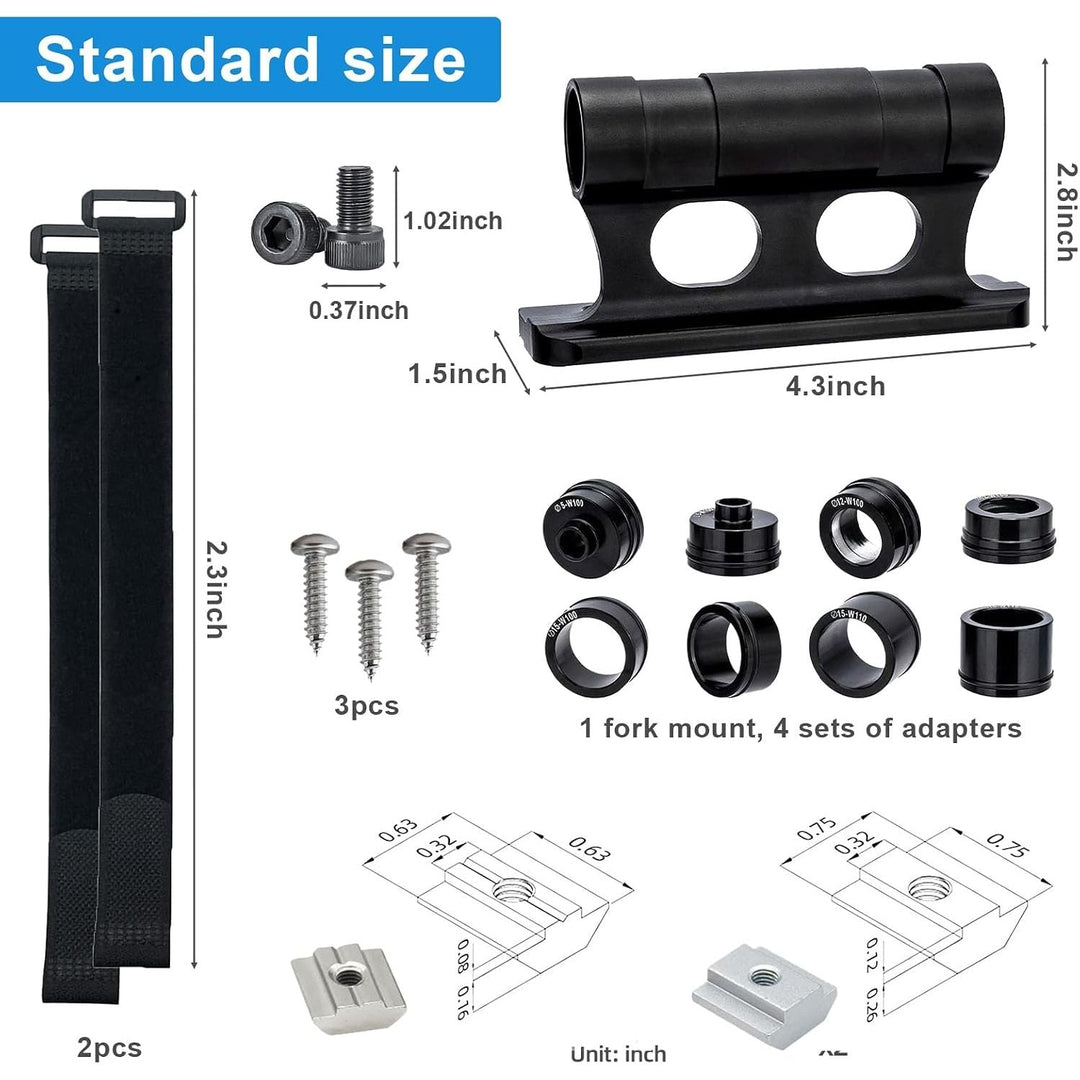 Black Aluminum Bicycle Fork Mount Kit with Adapters and Straps - Just Closeouts Canada Inc.X003BN1MLF