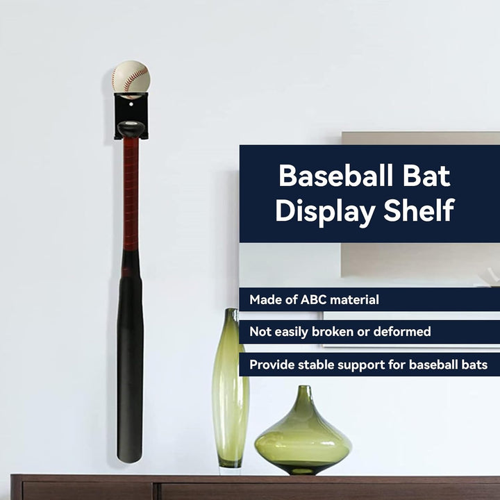 Two black baseball bat wall holders, view 2