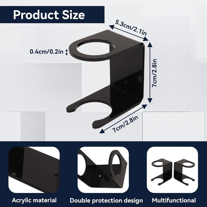 Two black baseball bat wall holders, view 3