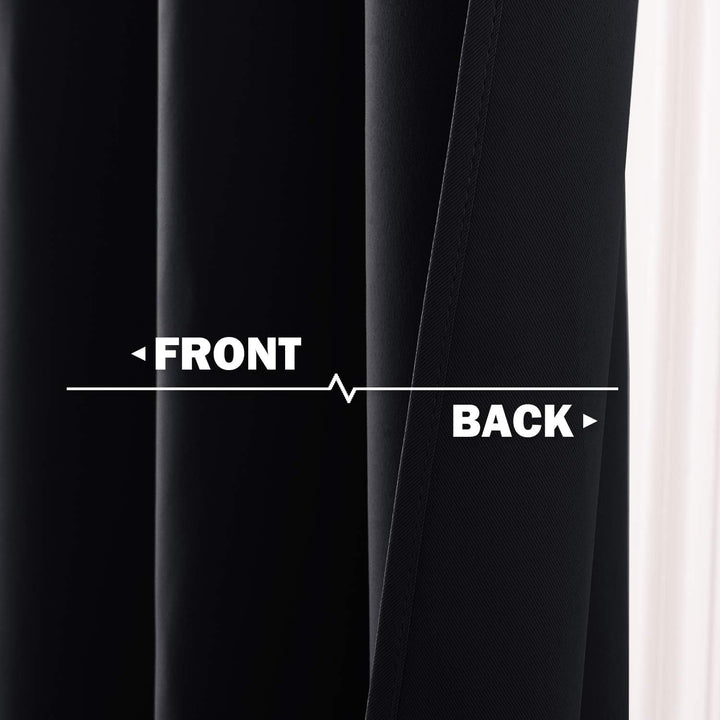 Black Blackout Kitchen Tier Curtains, 29 x 36 in, Set of 2 - Just Closeouts Canada Inc.