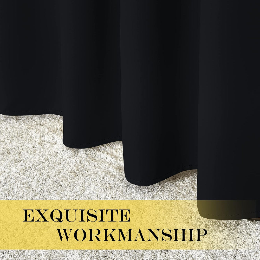 Black Blackout Room Divider Curtain, 100 x 120 in, 1 Panel - Just Closeouts Canada Inc.