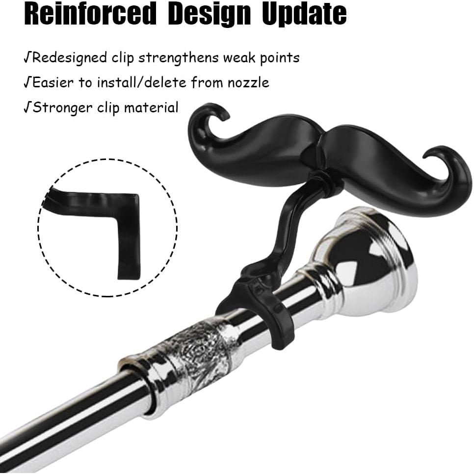 Black clip-on moustache for trumpet or trombone mouthpiece, source view 4