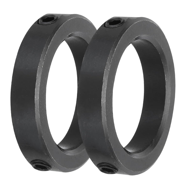 Black Carbon Steel Set-Screw Shaft Collars, 2-Inch Bore, 2-Pack - Just Closeouts Canada Inc.