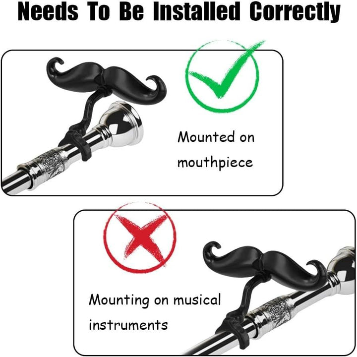 Black Clip-On Moustache Decorations for Brass Mouthpieces, 2-Pack - Just Closeouts Canada Inc.X004GZMVXF