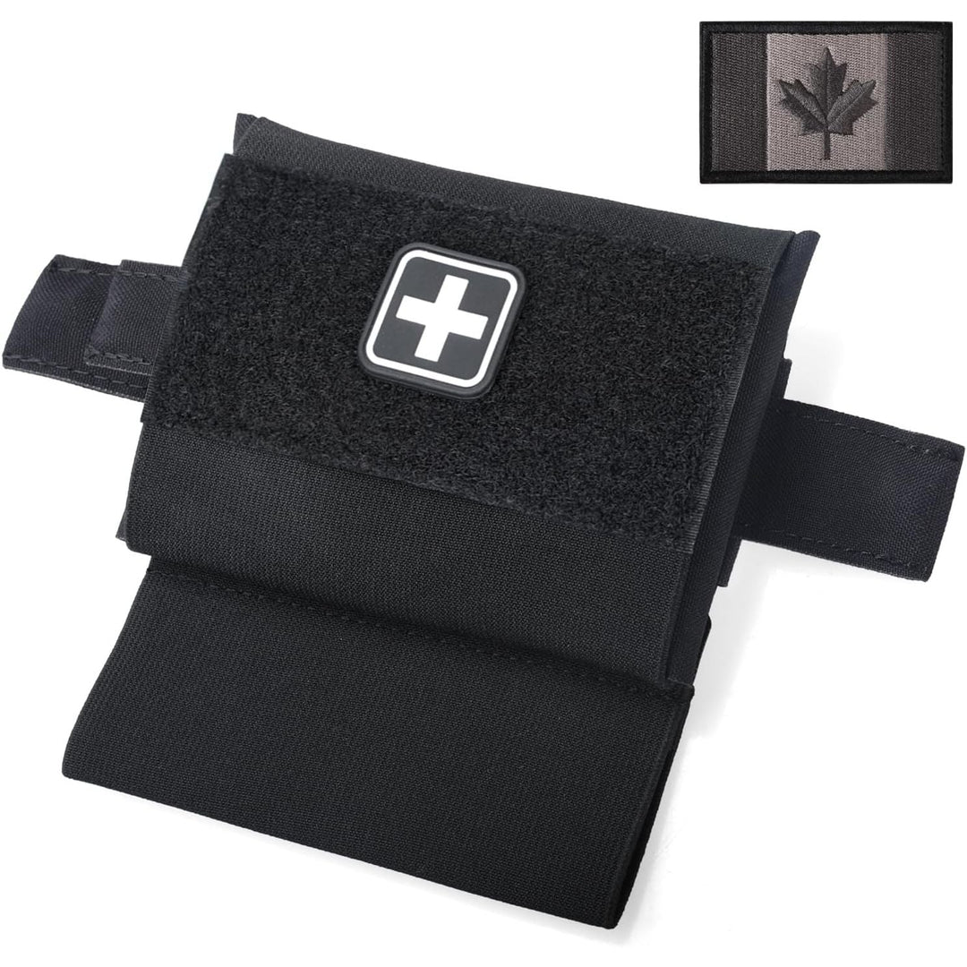 Black Compact MOLLE First-Aid Pouch with Removable Insert - Just Closeouts Canada Inc.