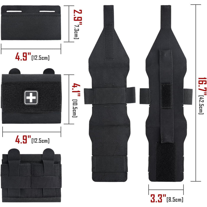 Black Compact MOLLE First-Aid Pouch with Removable Insert - Just Closeouts Canada Inc.