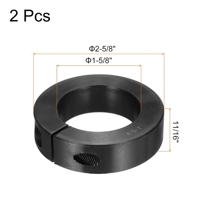 Black Double-Split Shaft Collars, 1 5/8-Inch Bore, 2-Pack - Just Closeouts Canada Inc.