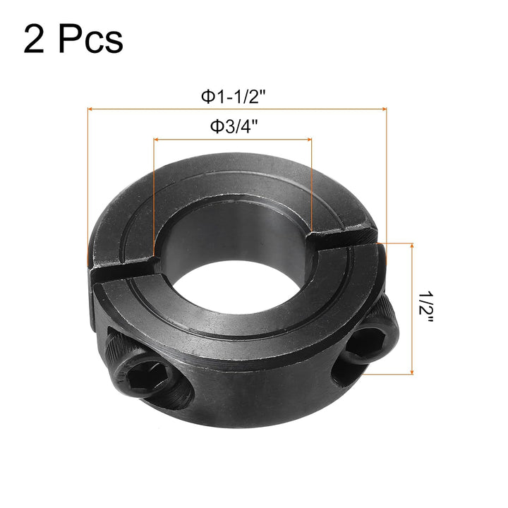 Black Double-Split Shaft Collars, 3/4-Inch Bore, 2-Pack - Just Closeouts Canada Inc.