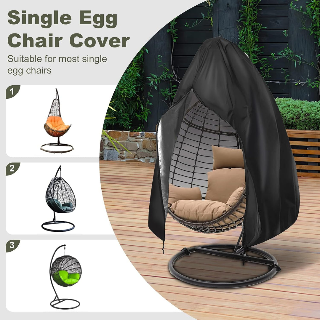 Black Egg Chair Cover with Zipper – 75 × 45 Inches - Just Closeouts Canada Inc.