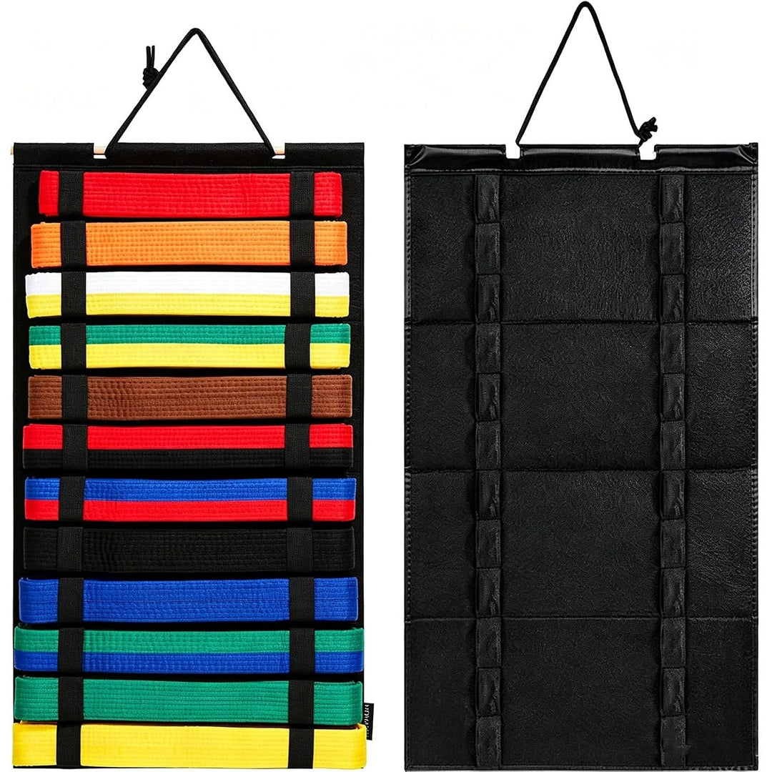 Black Felt Martial Arts Belt Display Rack, 12 Slots - Just Closeouts Canada Inc.X004MPXEA3