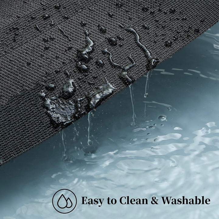 Washable black woven placemat detail